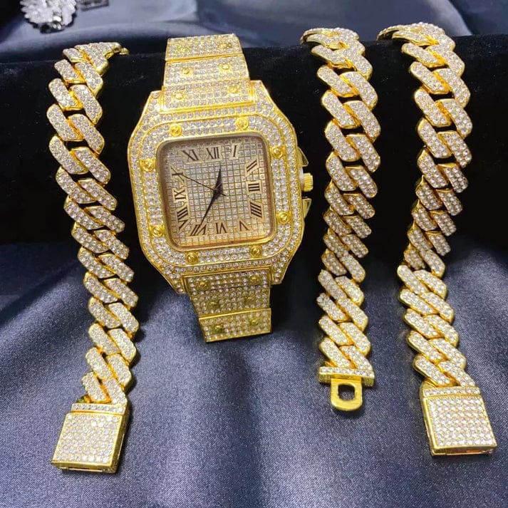 Crystal  watch  sett   for  men 3PC
